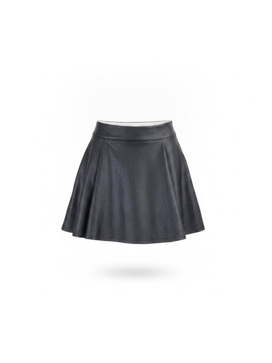 Socialite Dresses & Skirts - Socialite Black Perforated Flared Mini Skirt Stylish Modern Design Sz  XS